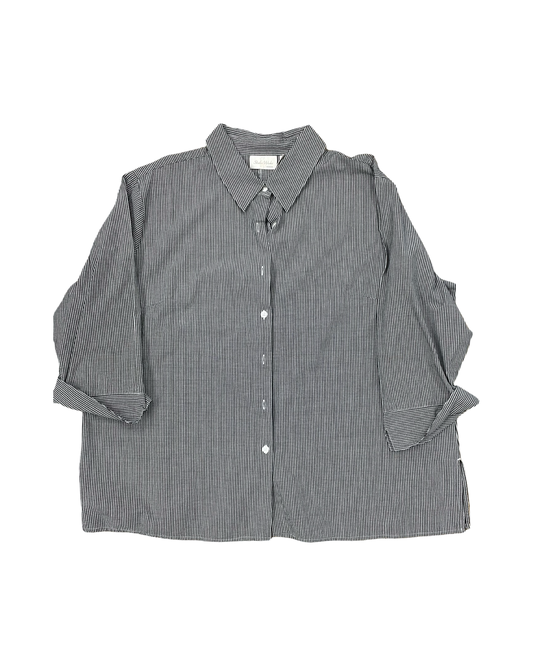 Blouse 3/4 Sleeve By Studio Works In Black & White, Size:22