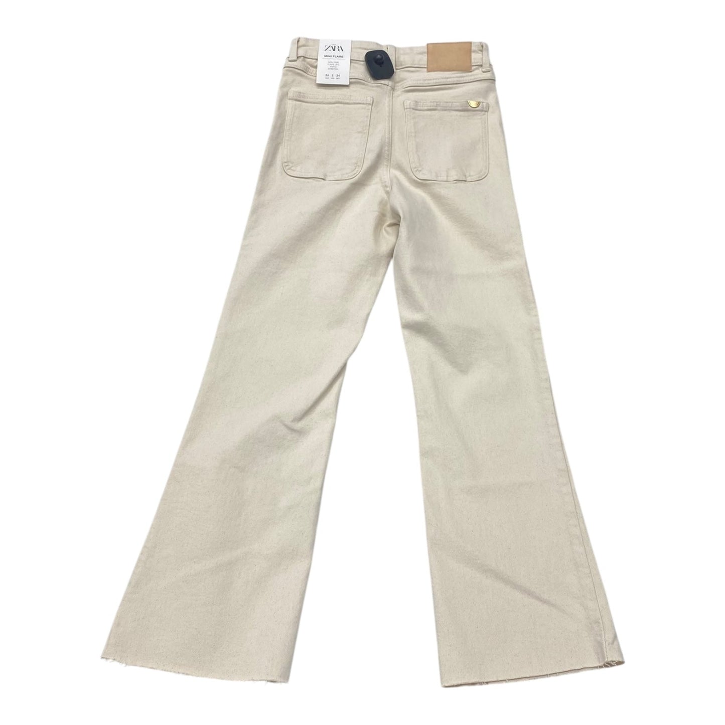 Jeans Flared By Zara In Cream, Size:2