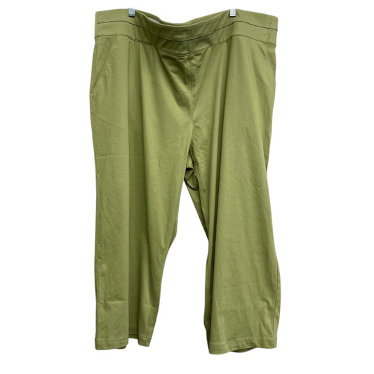 Pants Cropped By Denim And Co Qvc In Green, Size:3X