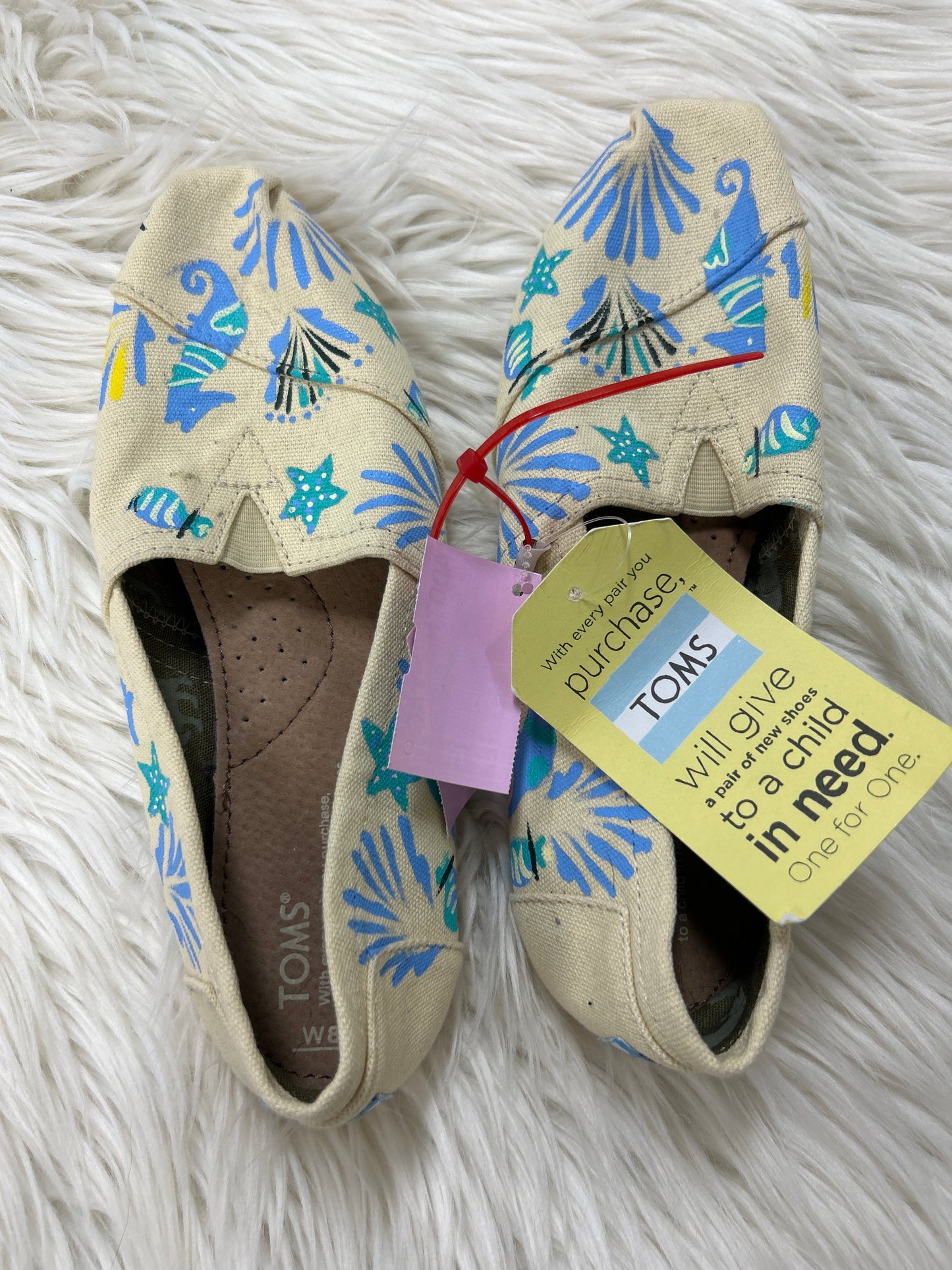 Shoes Flats By Toms In Cream, Size:8