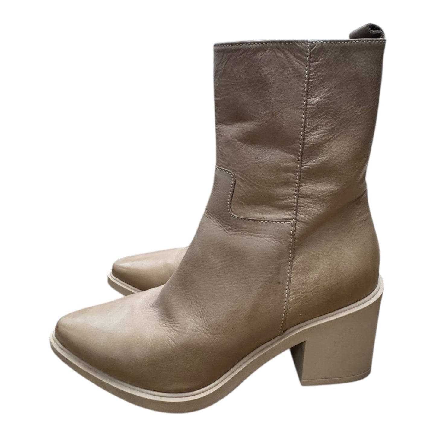 Boots Mid-Calf Heels By Sesto Meucci In Tan, Size:6