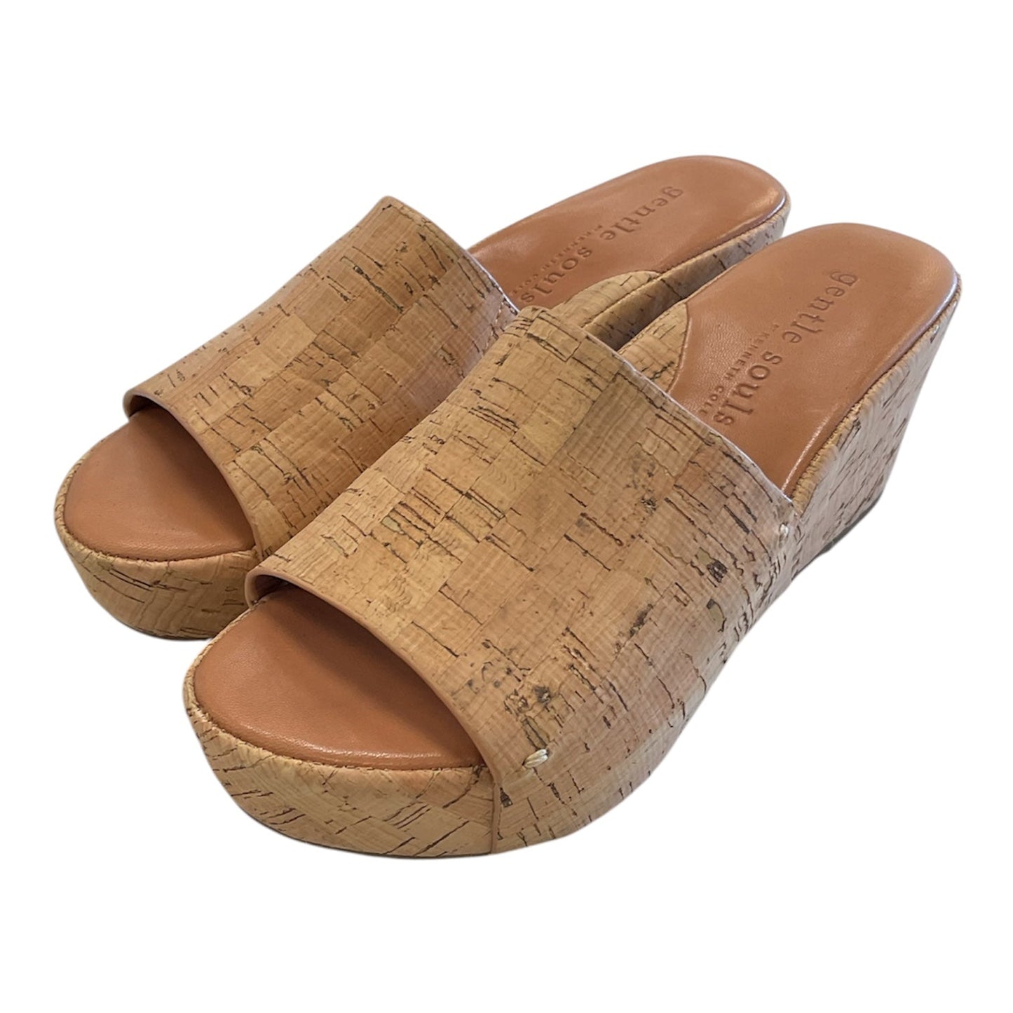 Sandals Heels Wedge By Gentle Souls In Brown, Size:8