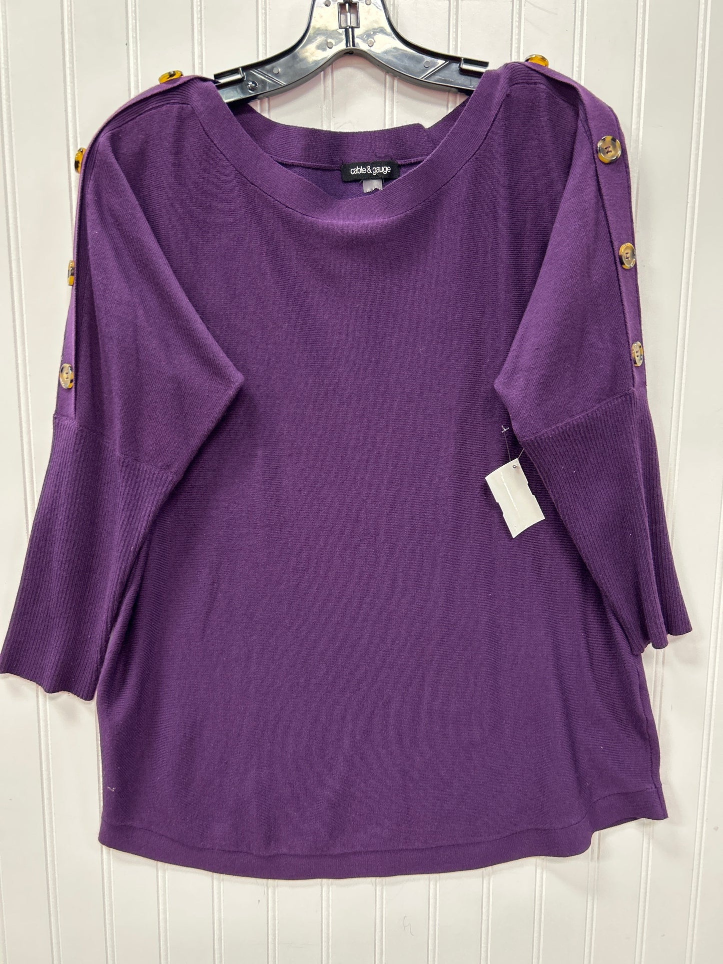 Sweater By Cable And Gauge In Purple, Size:L