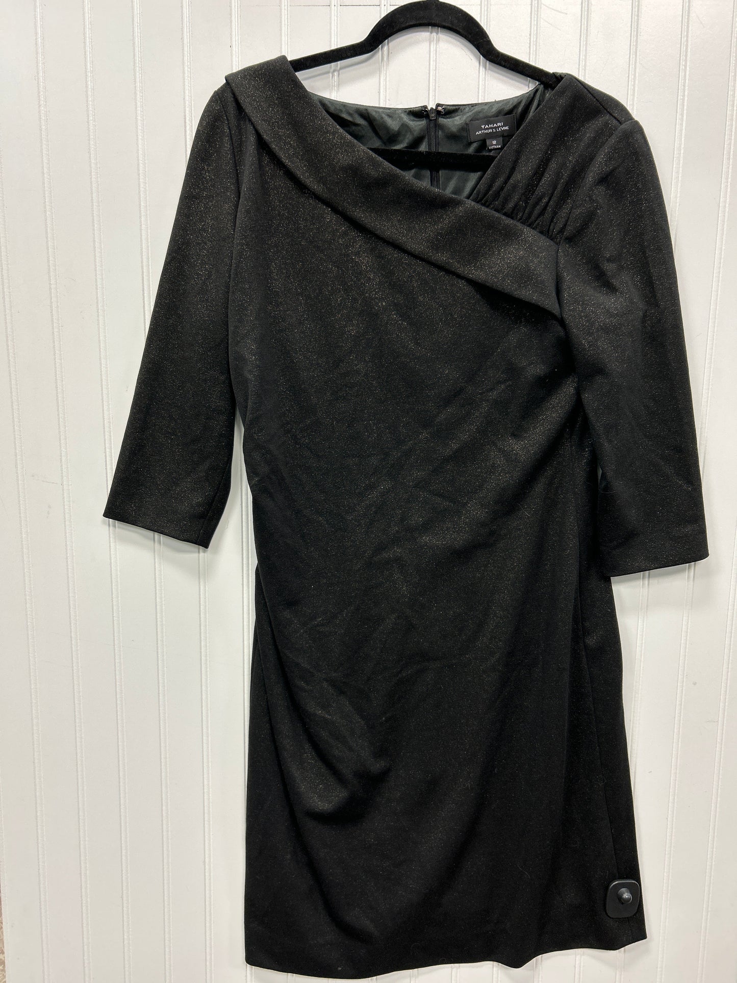 Dress Work By Tahari In Black & Gold, Size:12
