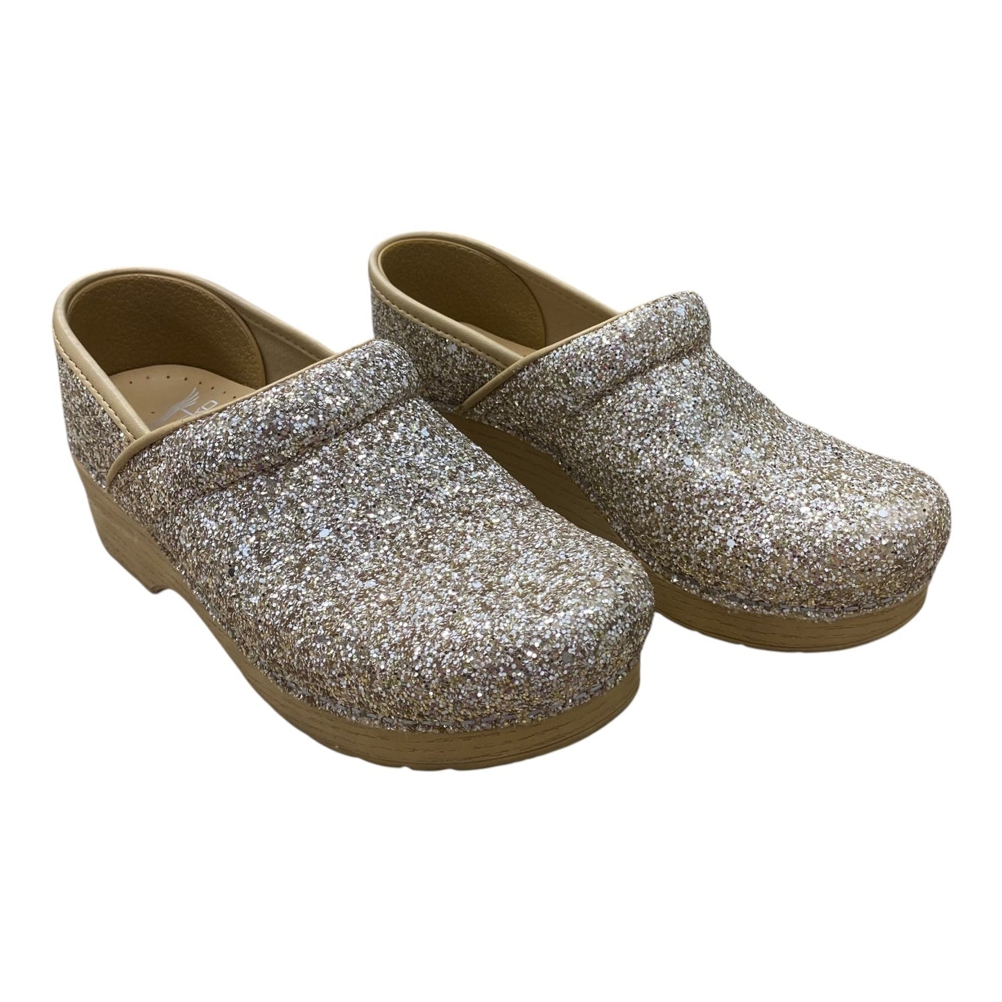 Shoes Heels Block By Dansko In Gold & Tan, Size:6.5