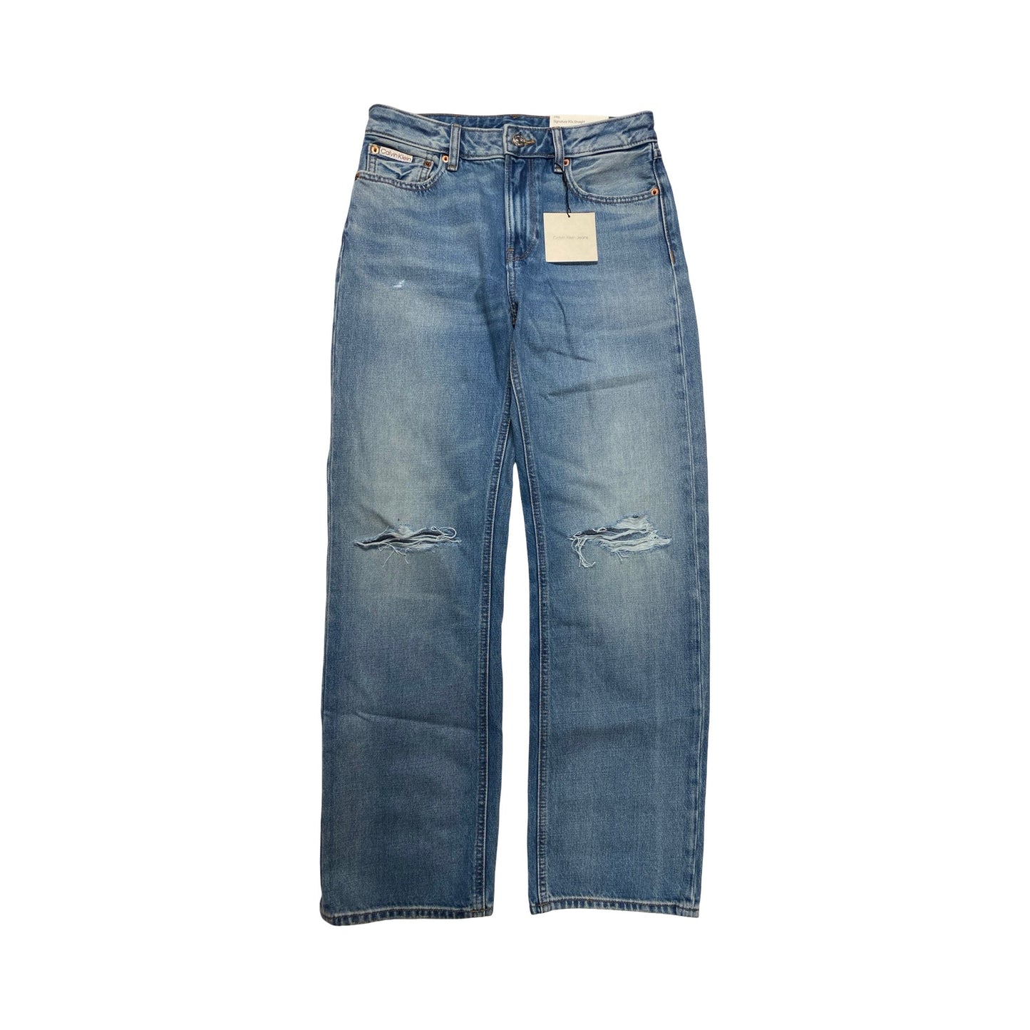 Jeans Straight By Calvin Klein In Blue Denim, Size:4