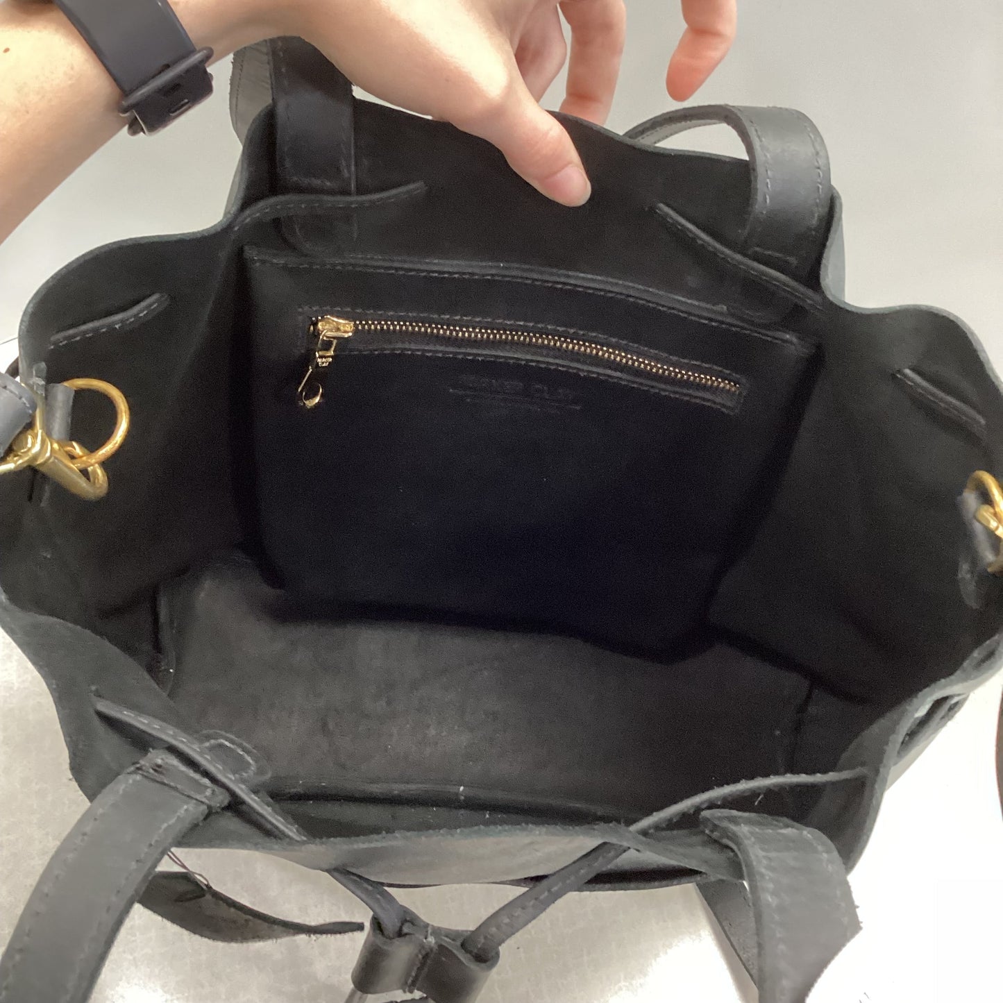 Handbag Leather By Parker Clay, Size: Large