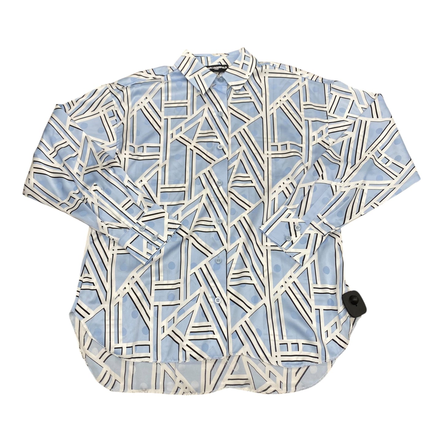 Top Ls Designer By Karl Lagerfeld In Blue & White, Size:S