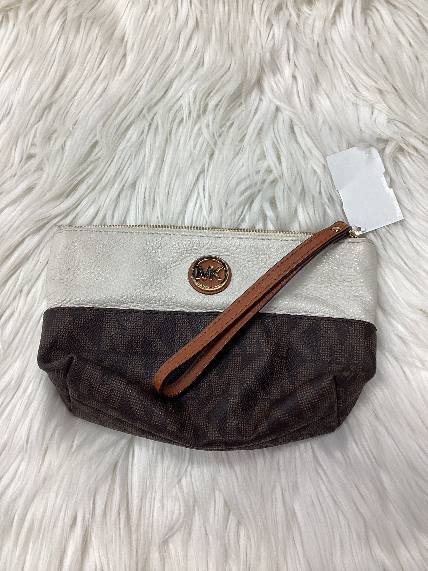 Wristlet By Michael By Michael Kors In Brown & Cream, Size:Large