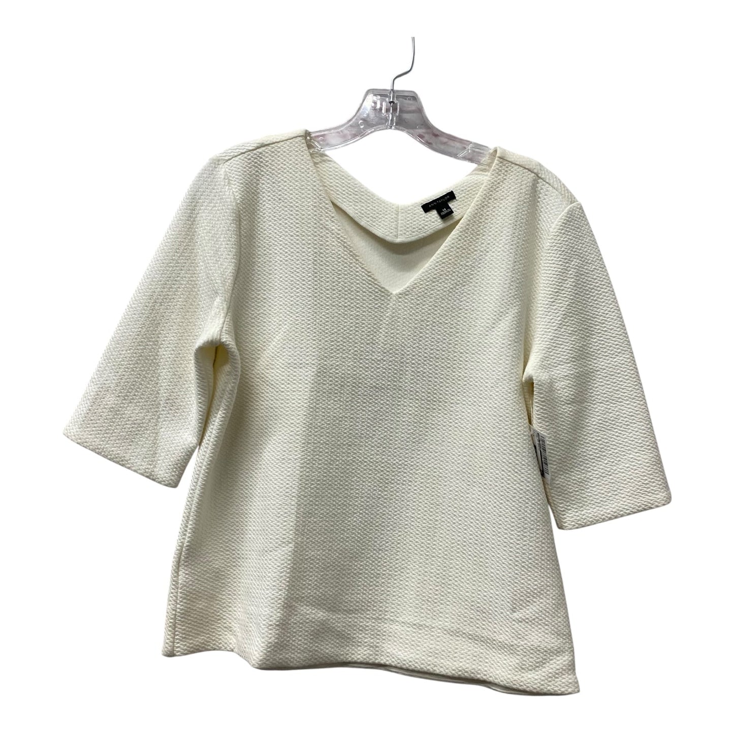 Top Ss Basic By Ann Taylor In Ivory, Size:M