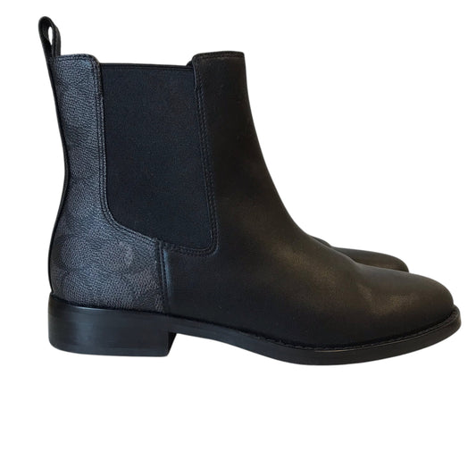 Boots Designer By Coach In Black, Size:7.5