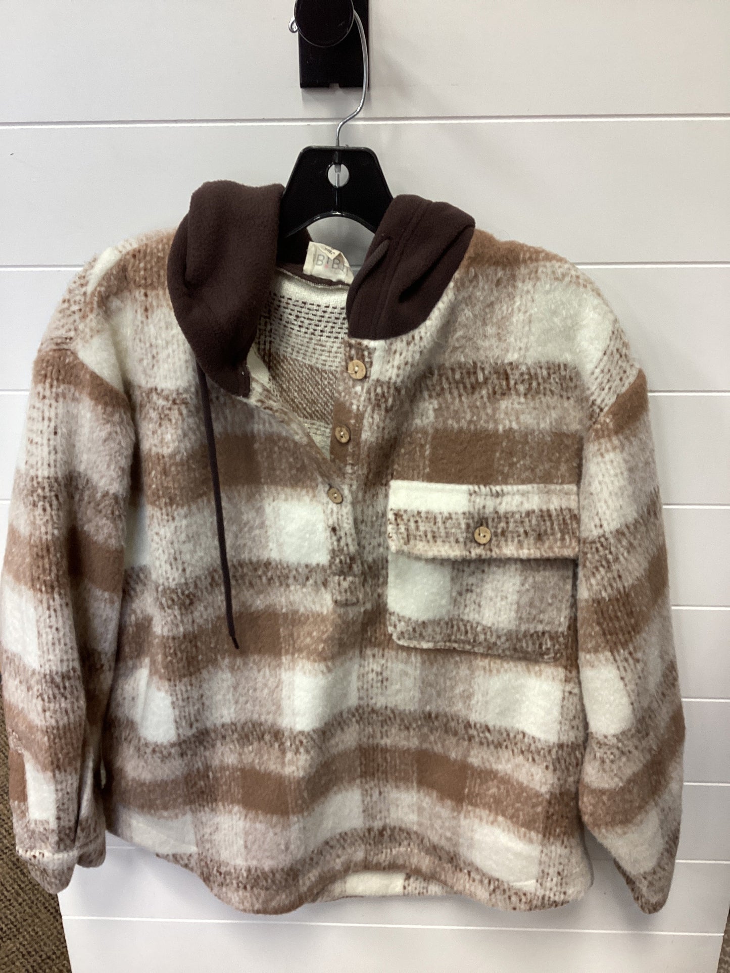 Jacket Faux Fur & Sherpa By Bibi In Brown, Size:S