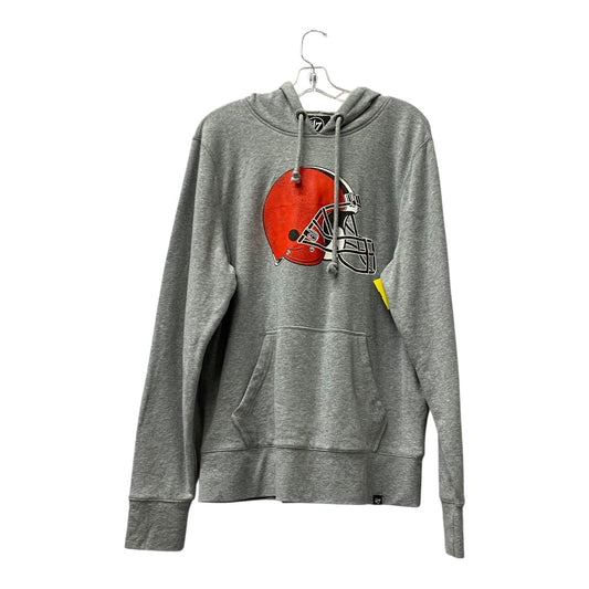 Athletic Top Ls Hoodie By 47 In Grey, Size:L