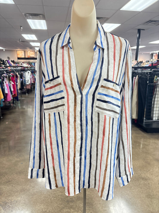 Top Ls By Nic + Zoe In Striped Pattern, Size:1X
