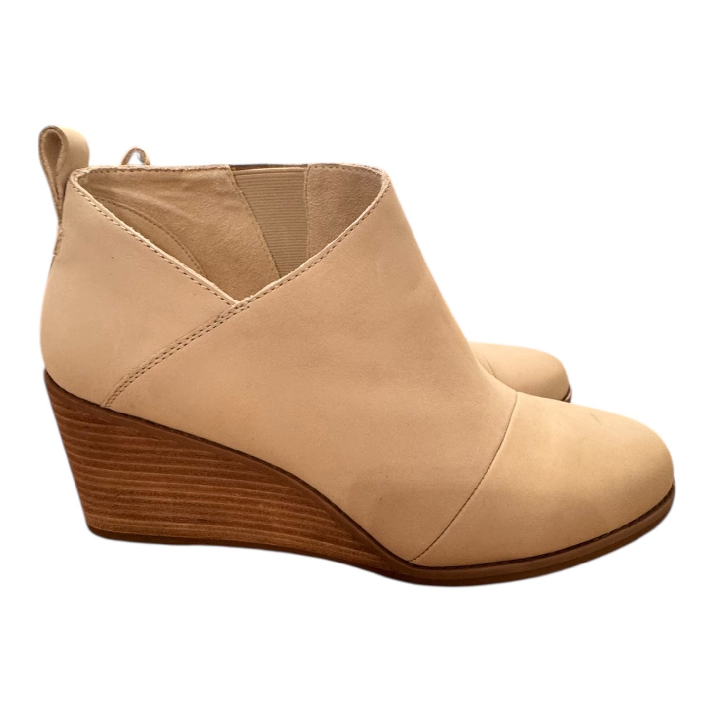 Boots Ankle Heels By Toms In Cream, Size:10