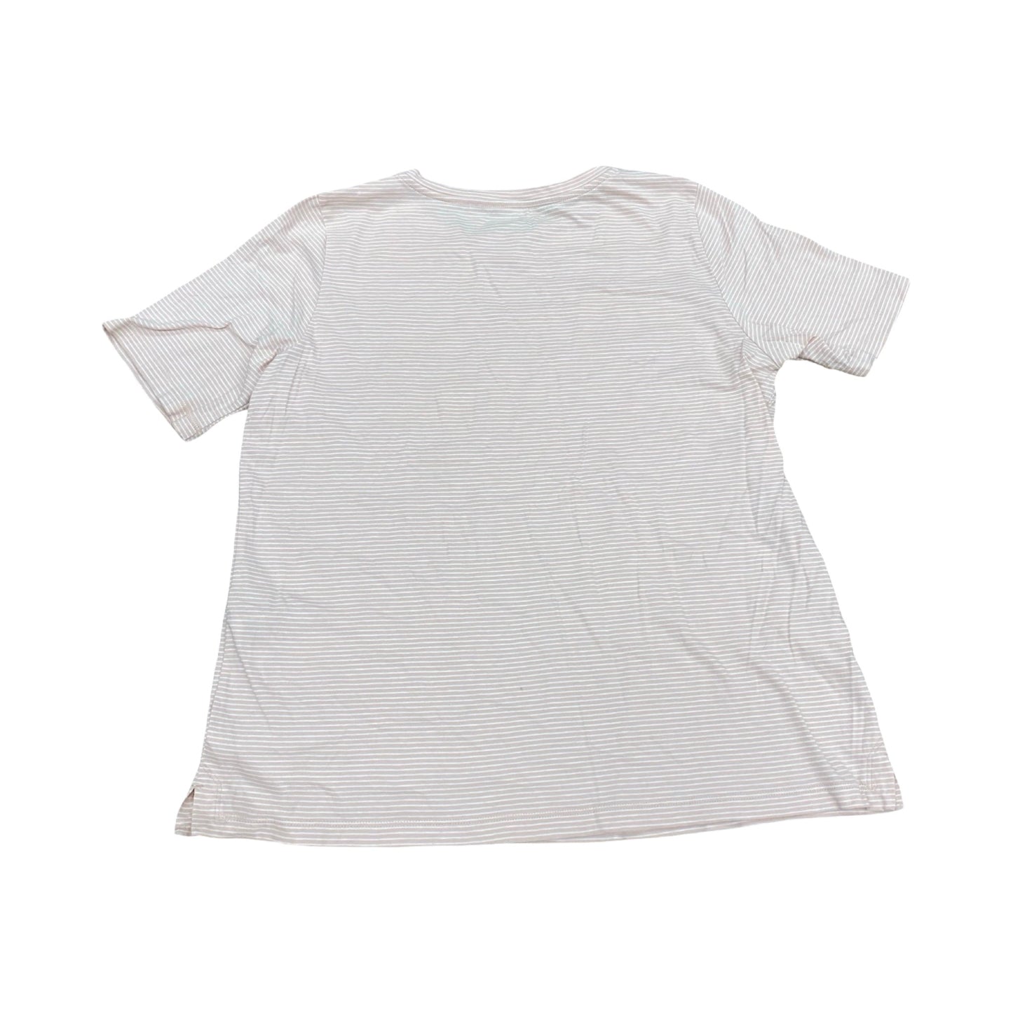 Top Ss Designer By Eileen Fisher In Pink&White stripes, Size:Xs