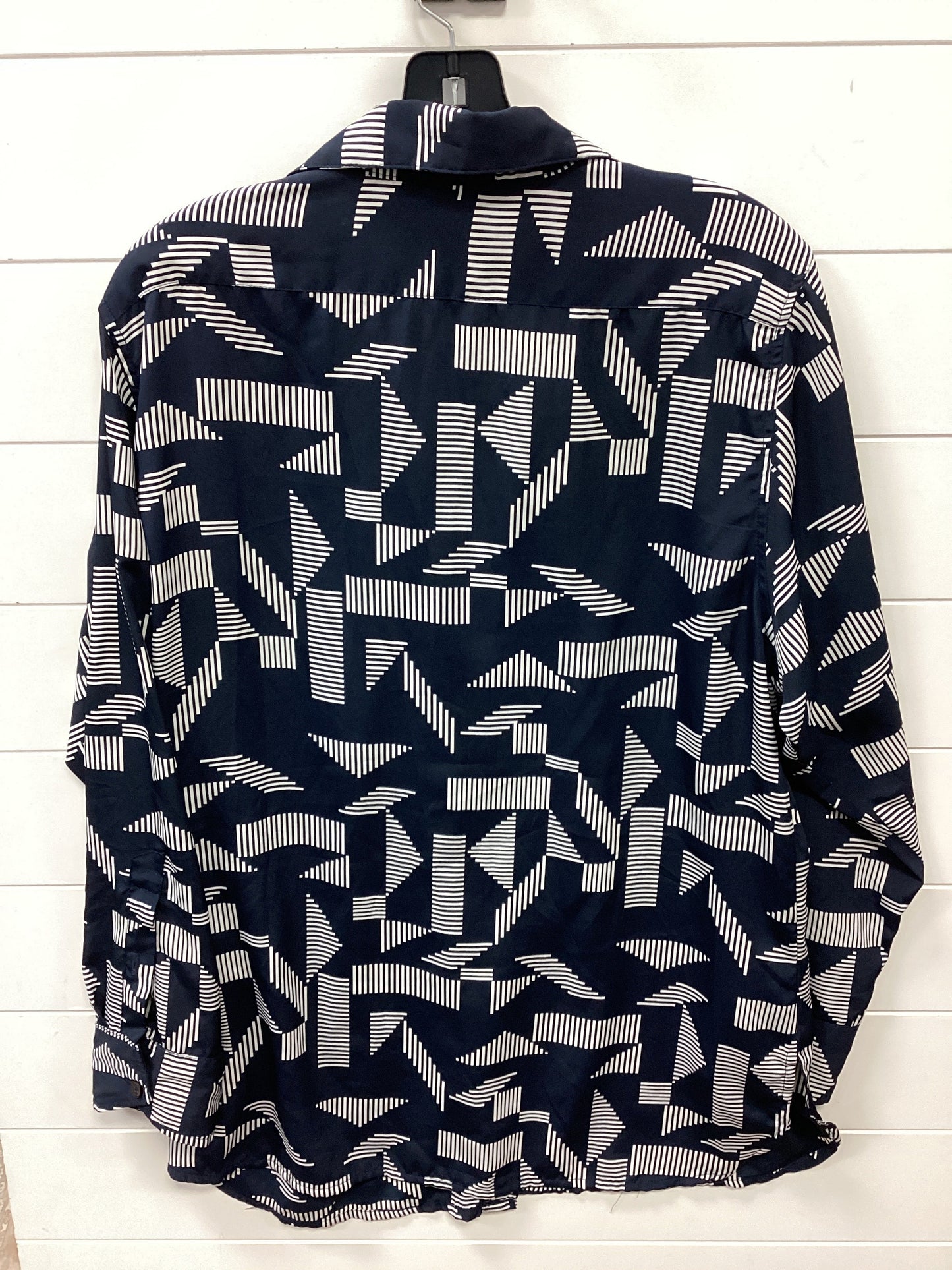 Blouse Ls By Ellen Tracy In Navy, Size:L