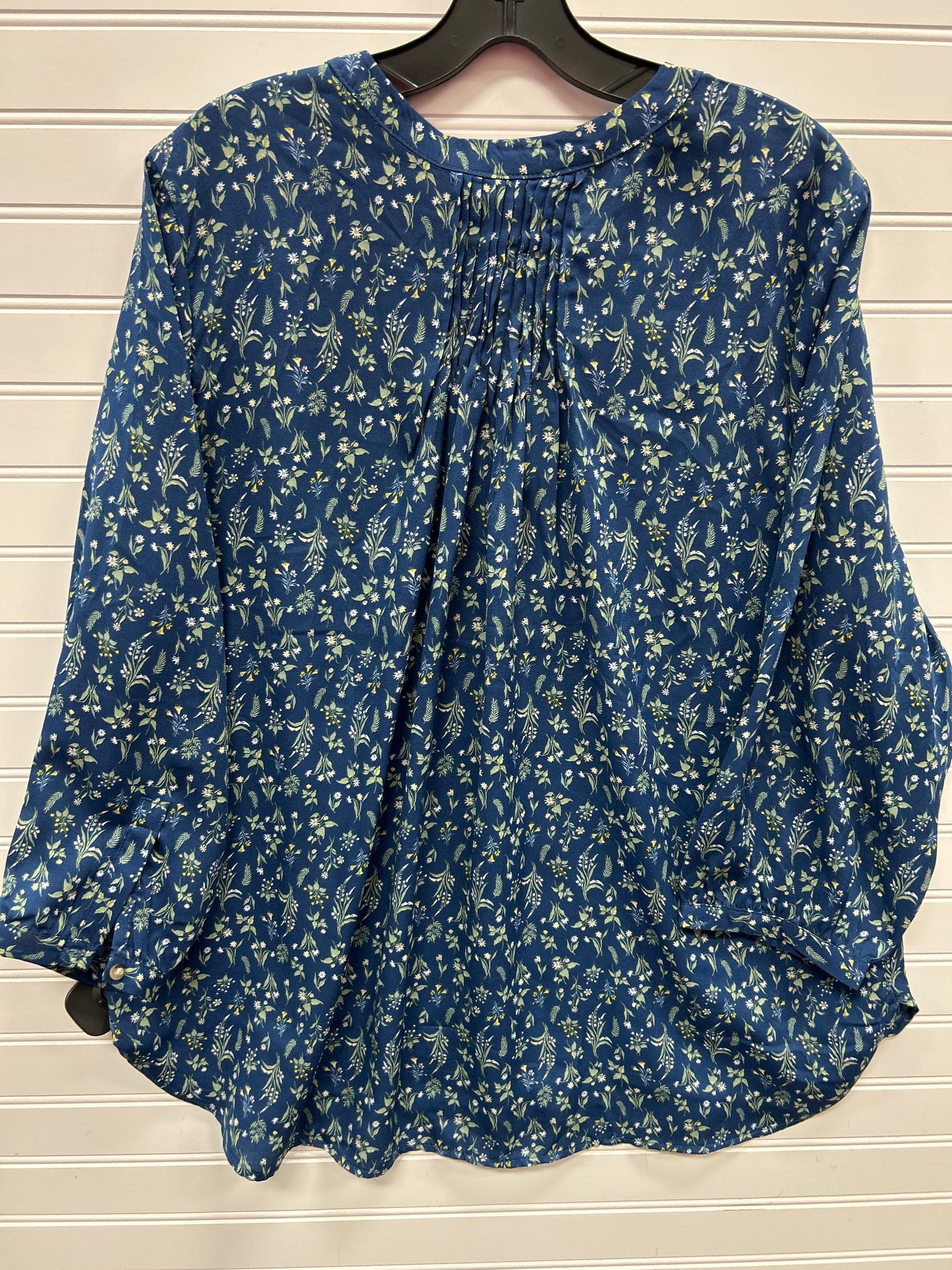 Blouse Ls By Jachs Girlfirend In Blue, Size:Xl