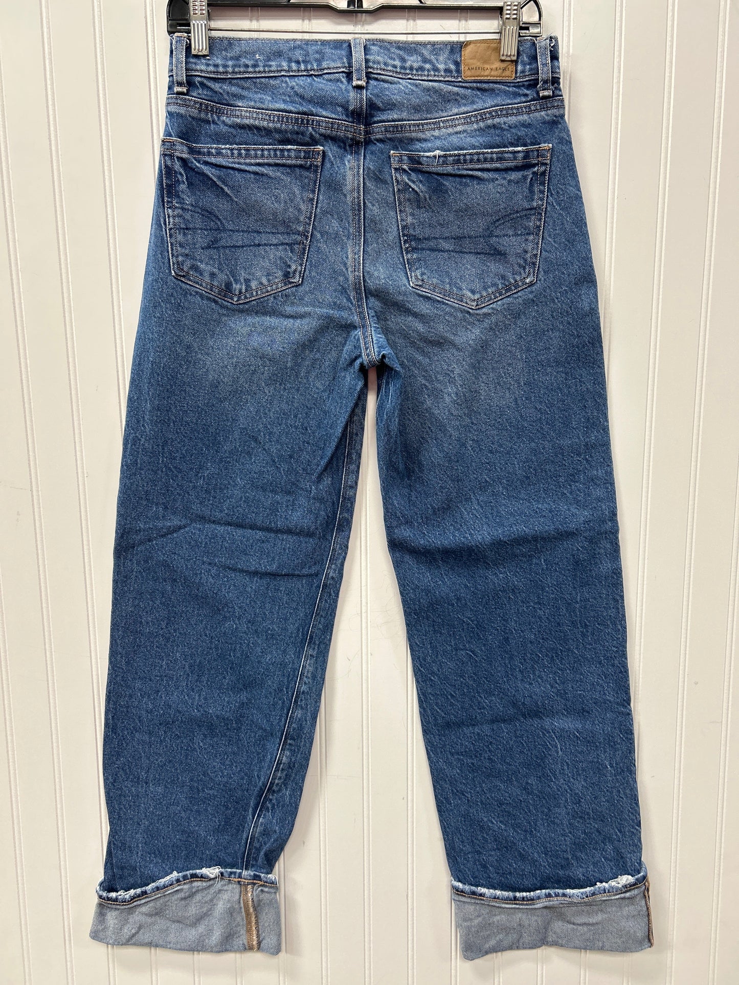 Jeans Straight By American Eagle In Blue Denim, Size:2