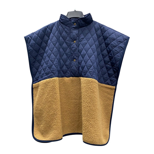Poncho By Ann Taylor In Blue & Tan, Size:M