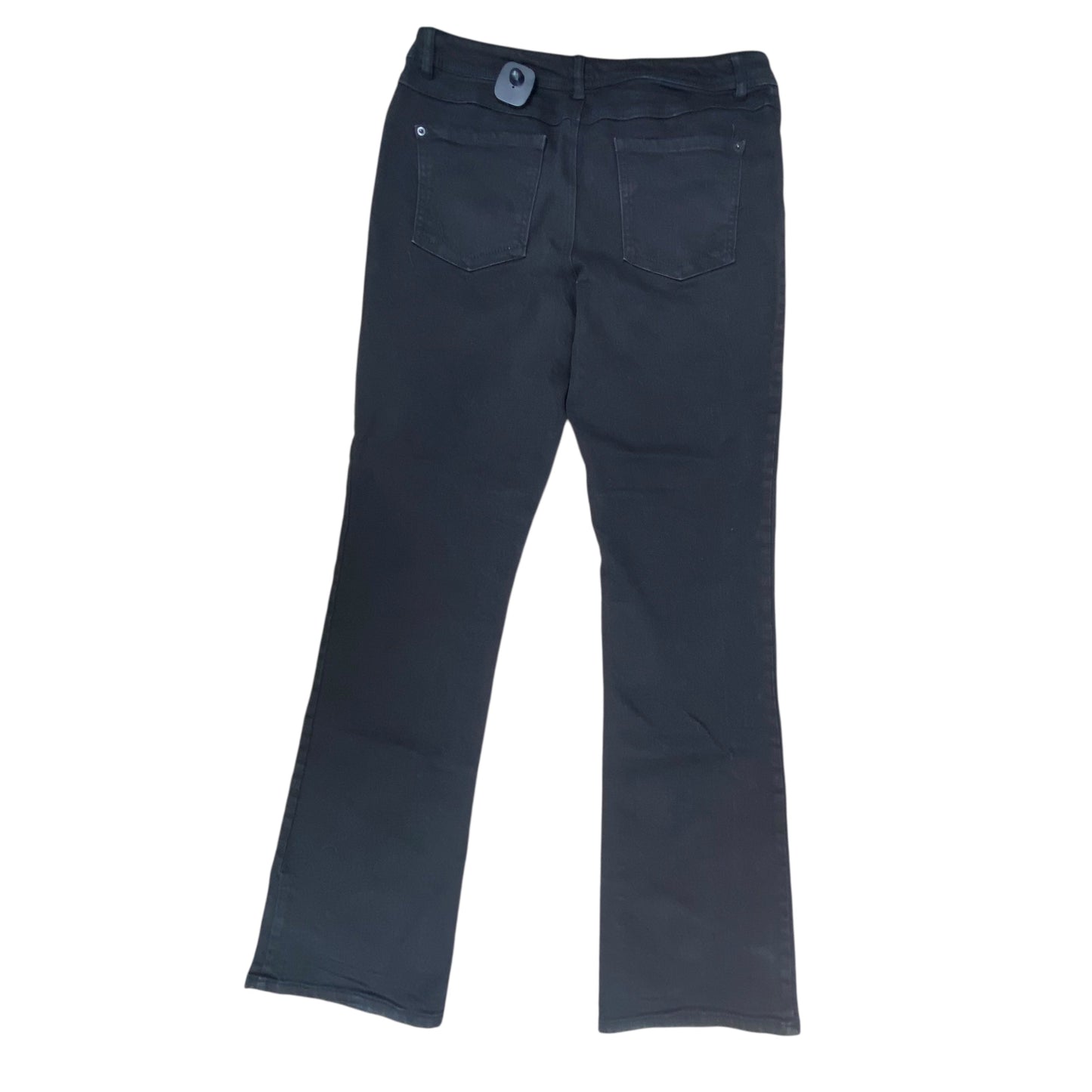 Jeans Boot Cut By Inc In Black Denim, Size:12L