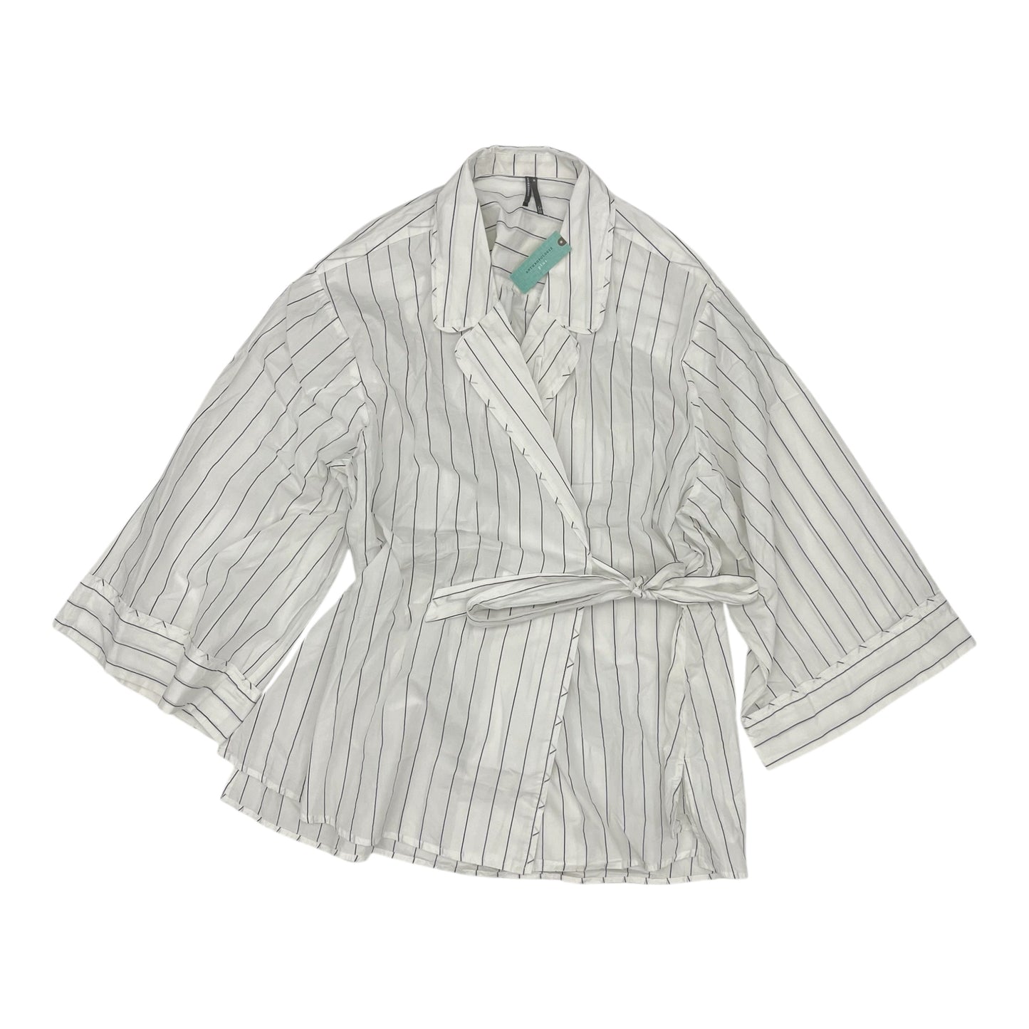 Blouse Ls By Anthropologie In White, Size:2X