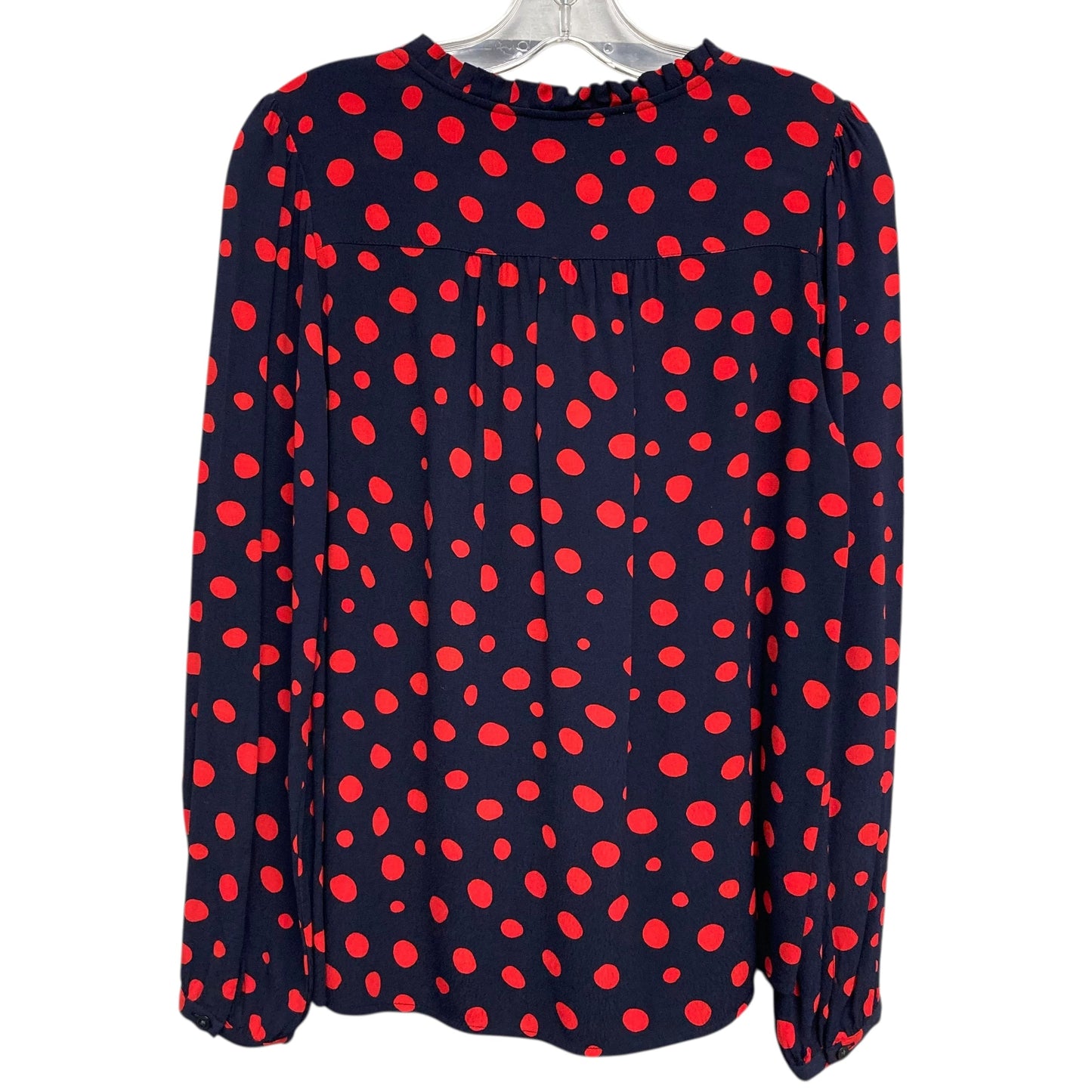 Blouse Ls By Loft In Polkadot Pattern, Size:S