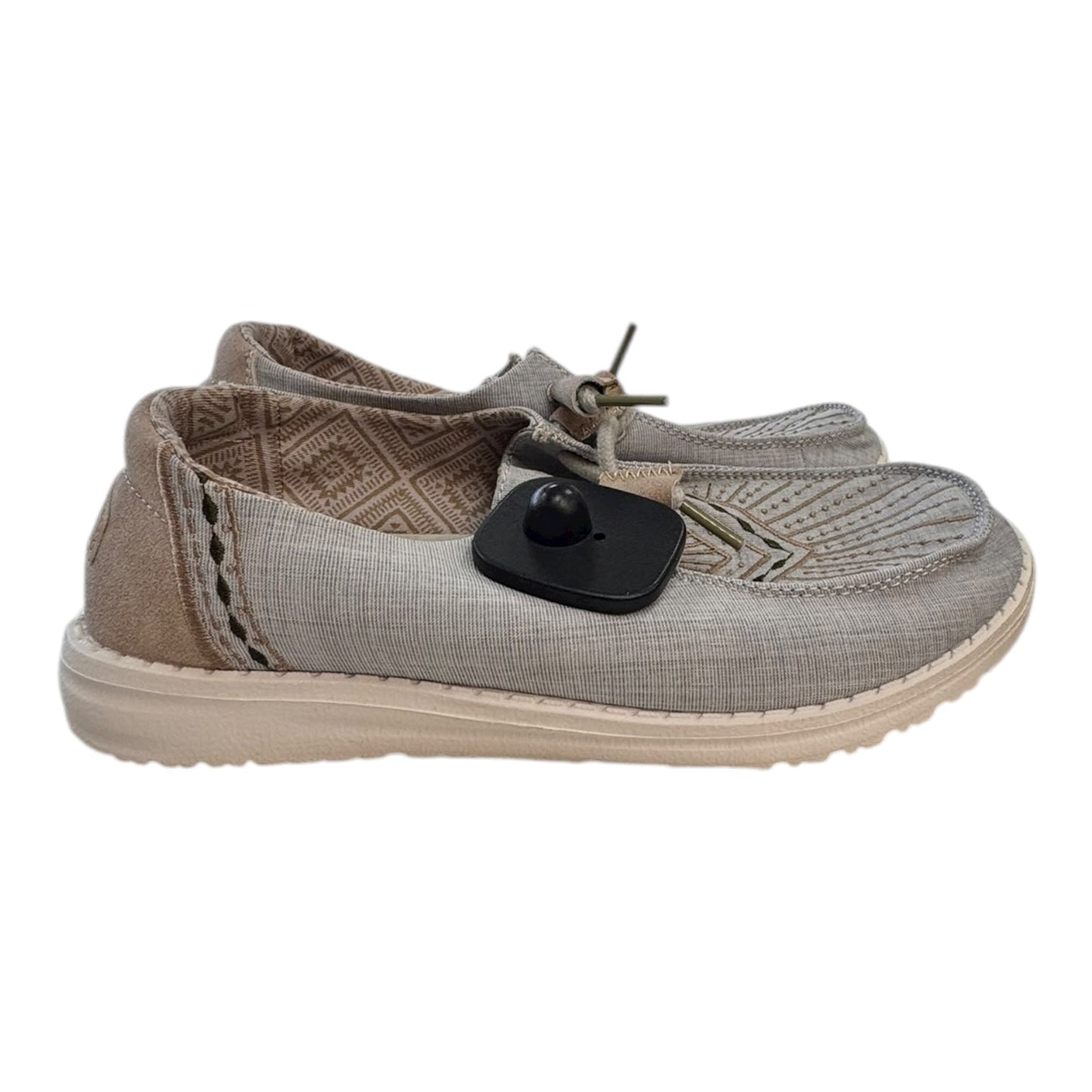 Shoes Flats By Hey Dude In Grey, Size:6