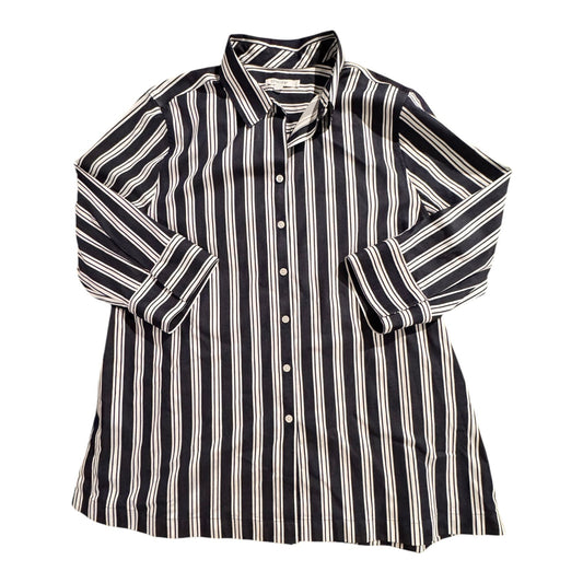 Top 3/4 Sleeve By Chicos In Striped Pattern, Size:16