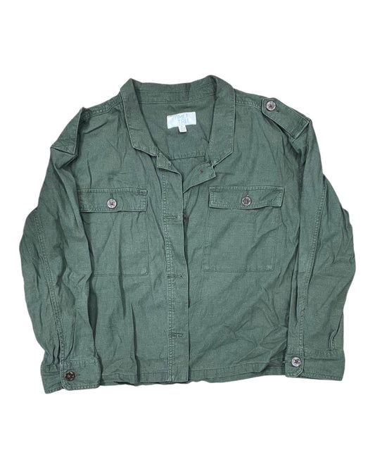 Blouse 3/4 Sleeve By Time And Tru In Green, Size:Xl