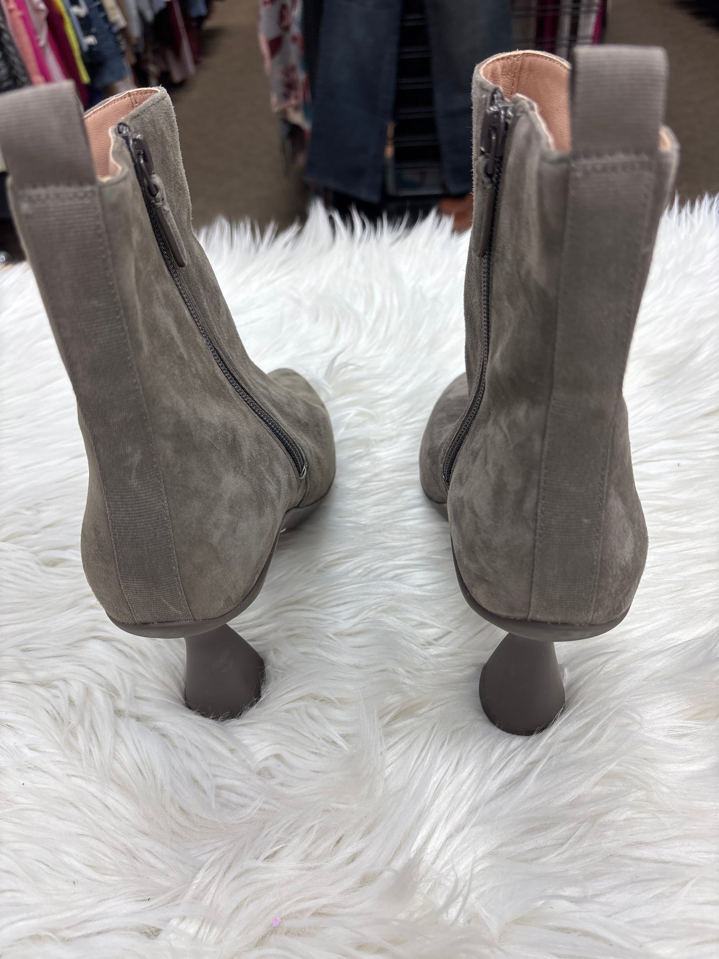 Boots Ankle Heels By Cole-Haan In Grey, Size:10