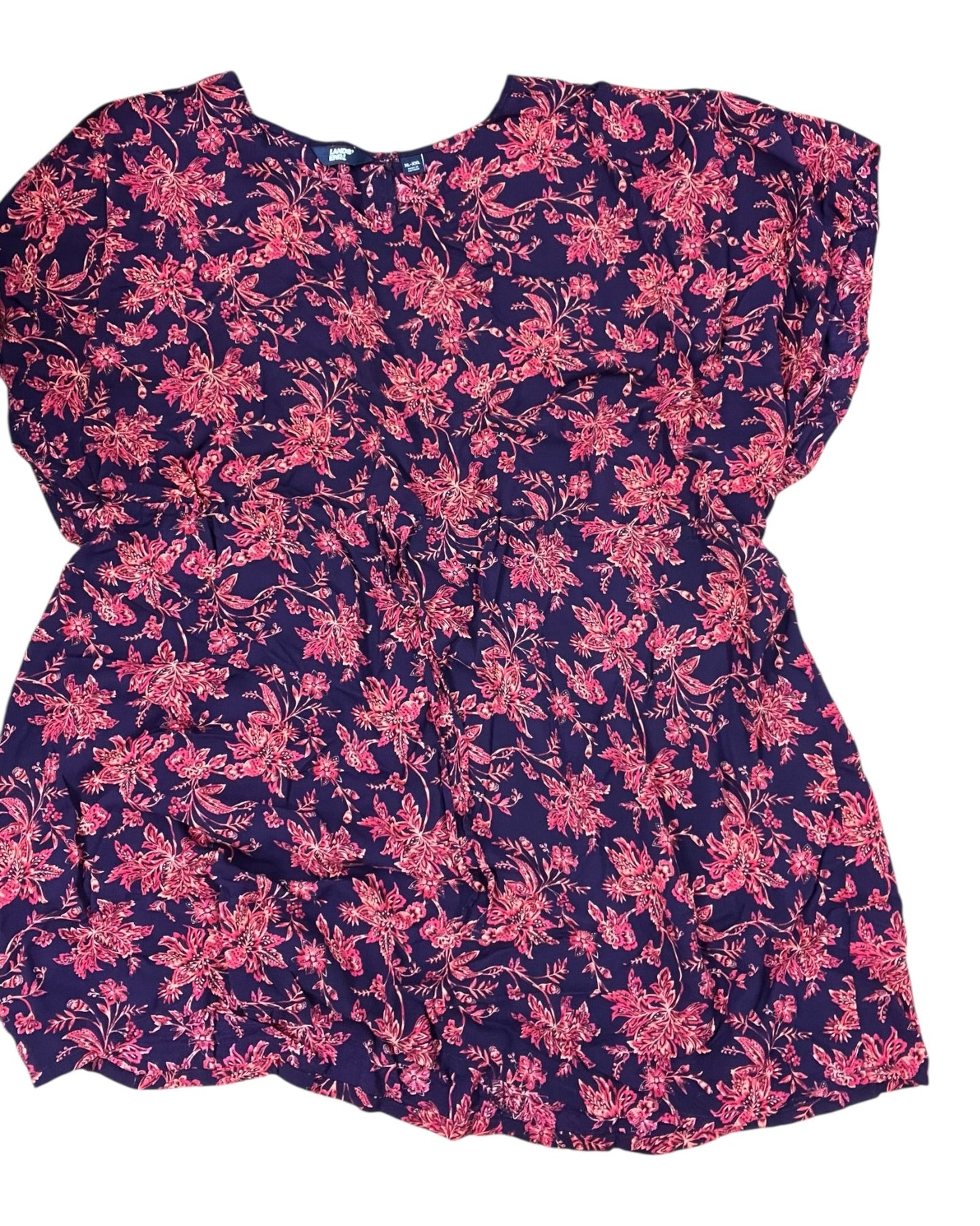 Dress Casual Short By Lands End In Floral Print, Size:1X