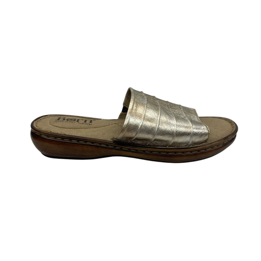 Sandals Flats By Born In Brown & Silver, Size:7