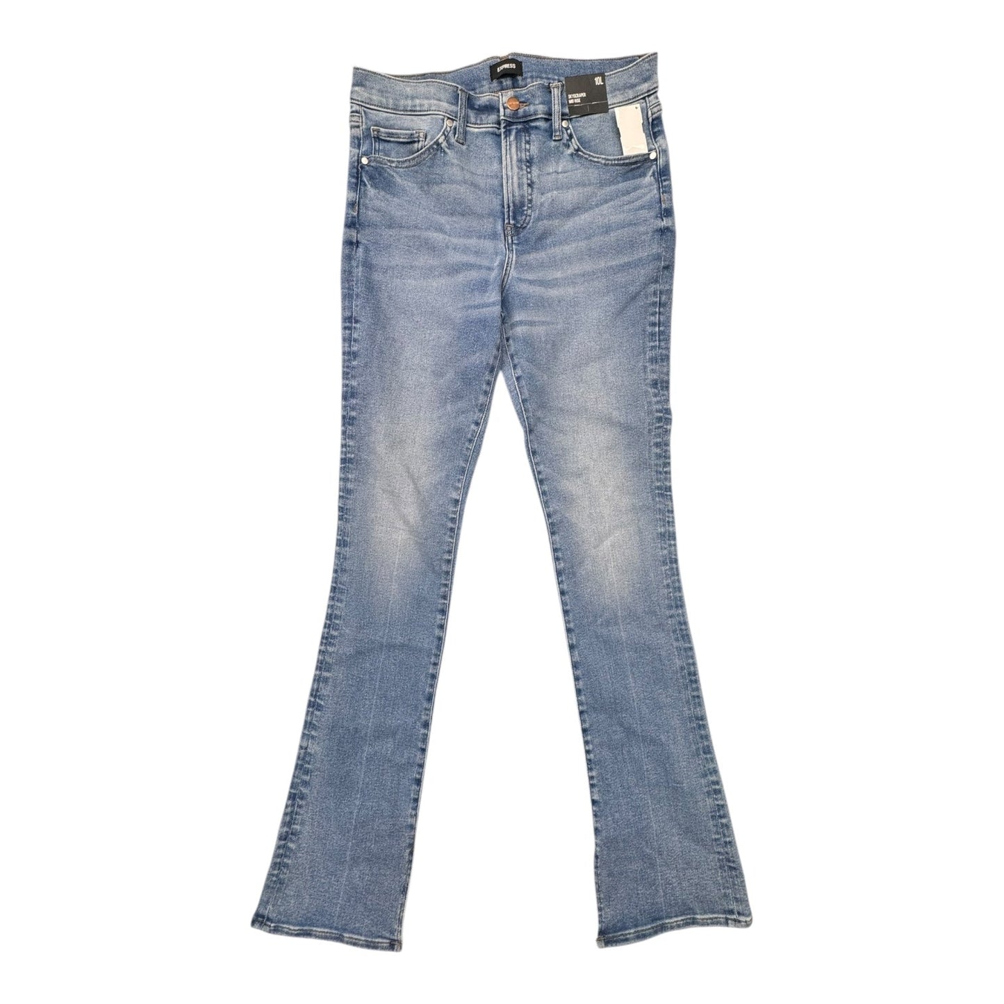 Jeans Boot Cut By Express In Blue Denim, Size:10L