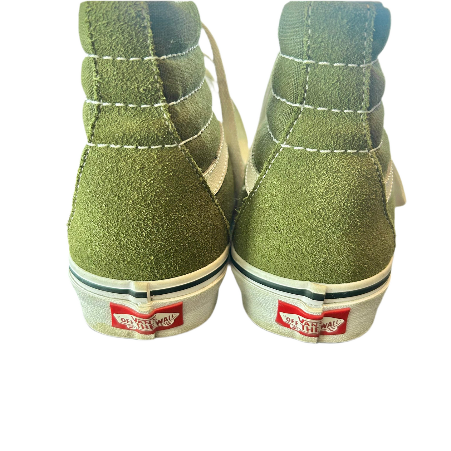 Shoes Sneakers By Vans In Green & White, Size: 6.5