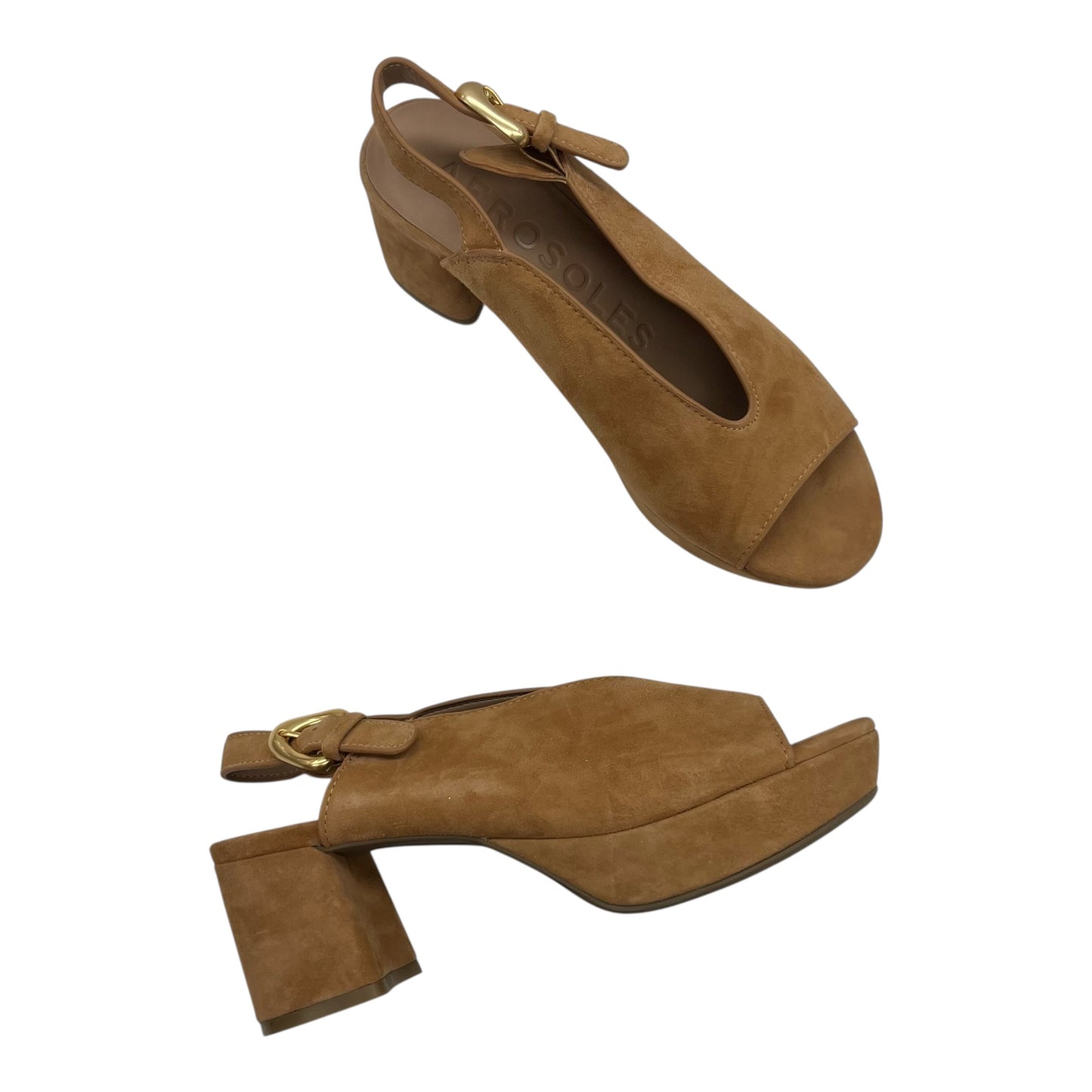 Shoes Heels Block By Aerosoles In Brown, Size:7