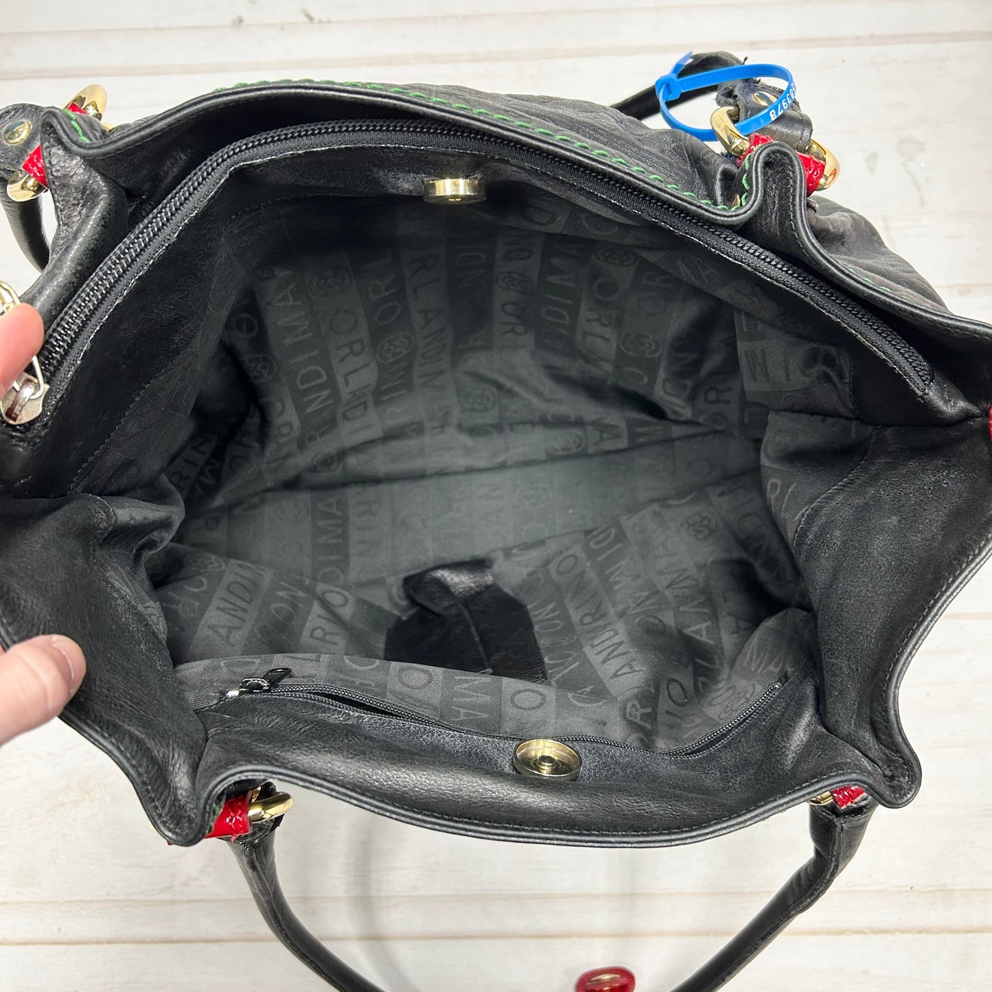 Handbag Leather By Marino Orlandi, Size: Medium