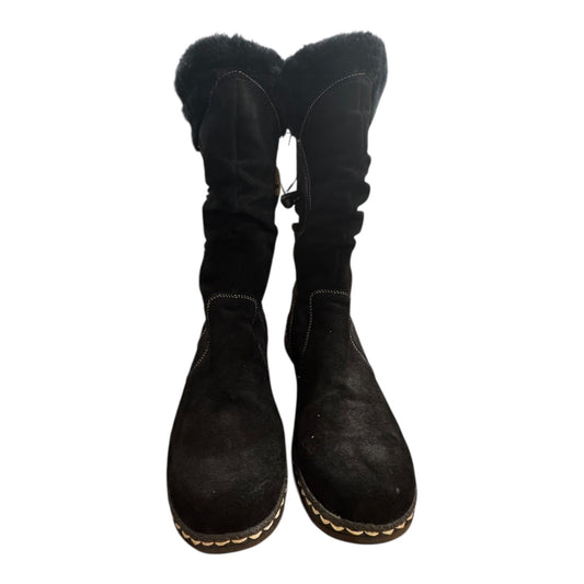 Boots Mid-Calf Flats By Bare Traps In Black, Size:9.5