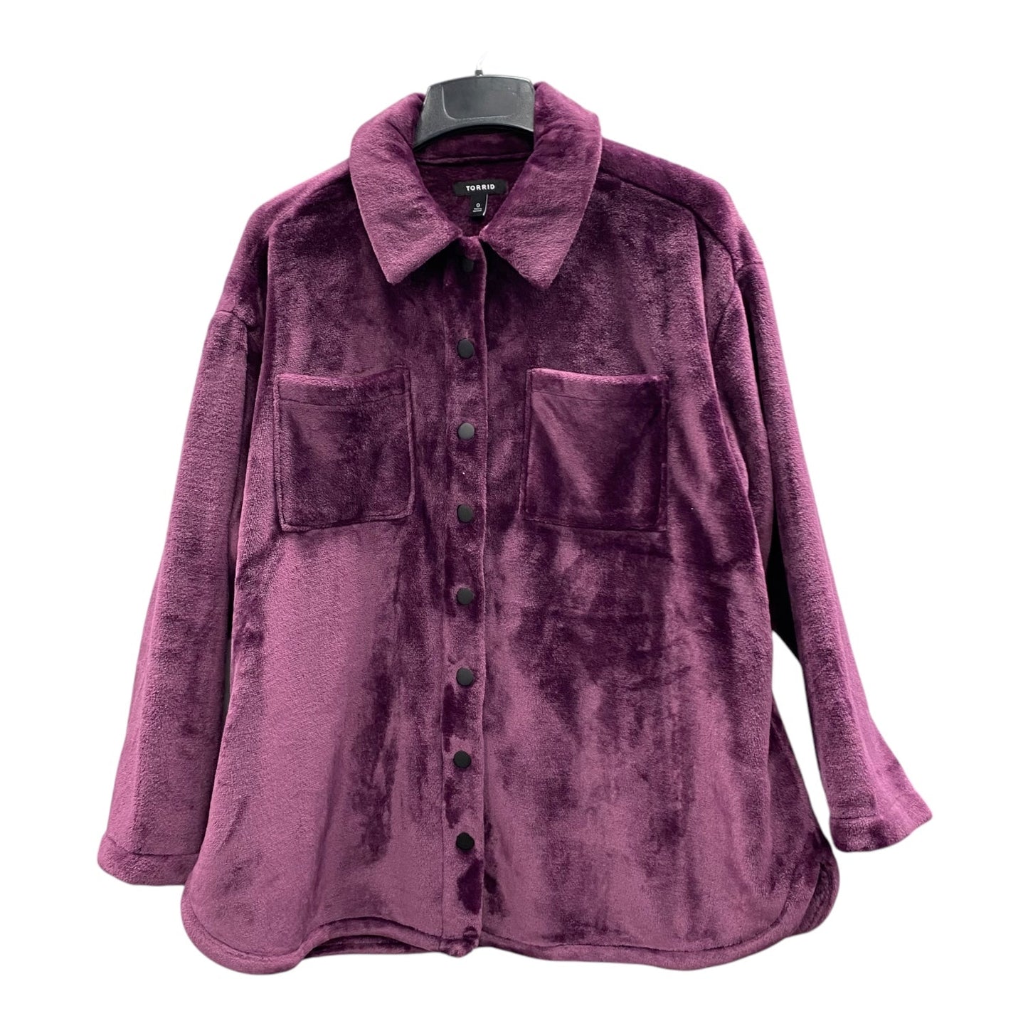 Jacket Shirt By Torrid In Purple, Size:L