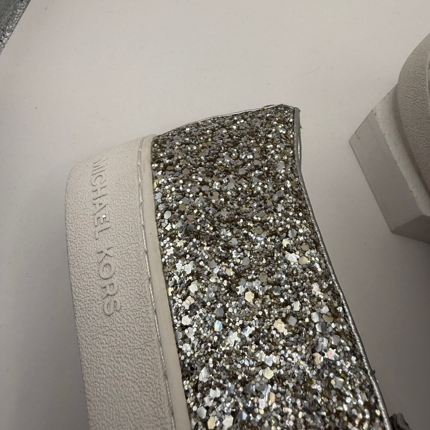 Shoes Designer By Michael By Michael Kors In Silver, Size: 10