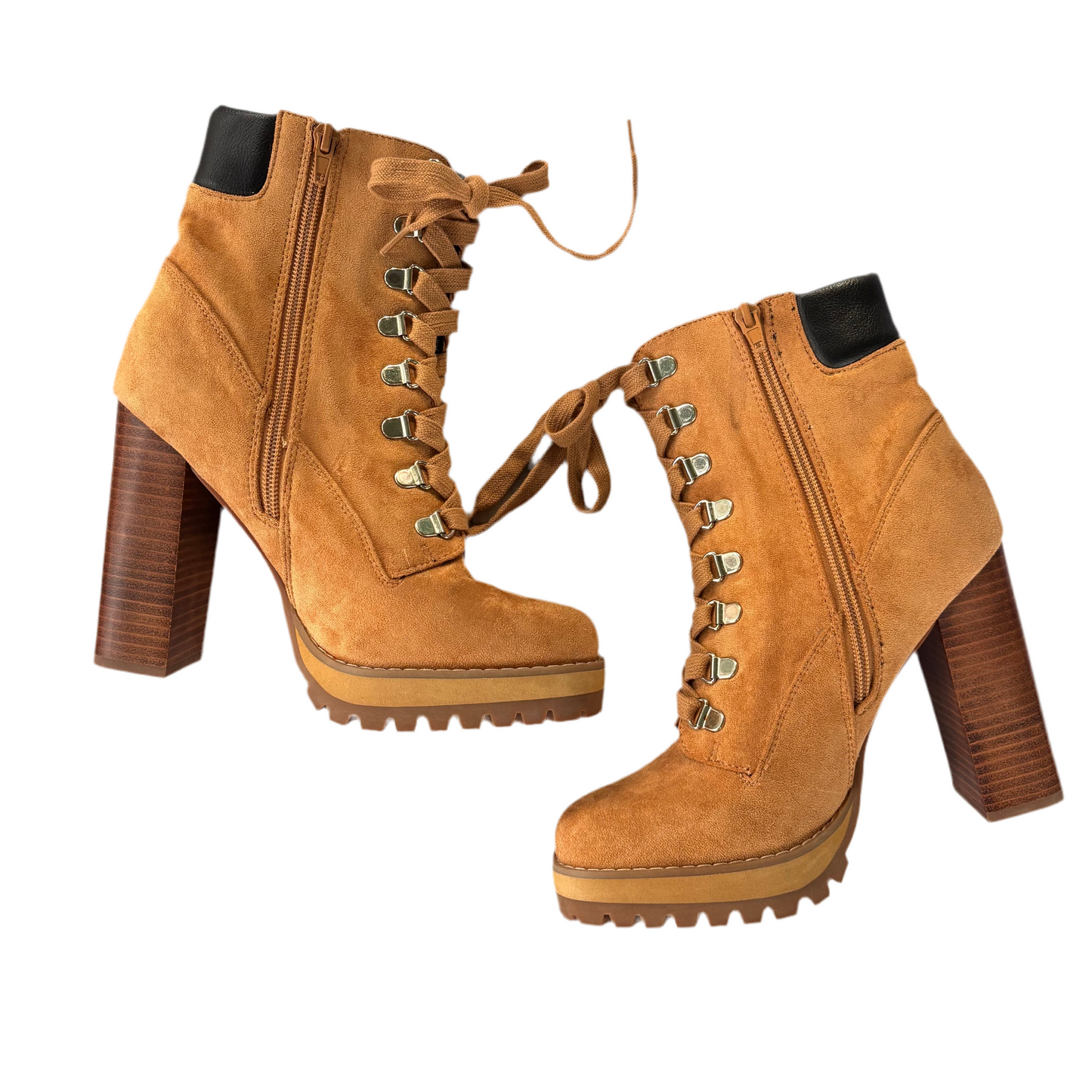 Boots Ankle Heels By Steve Madden In Brown, Size: 8