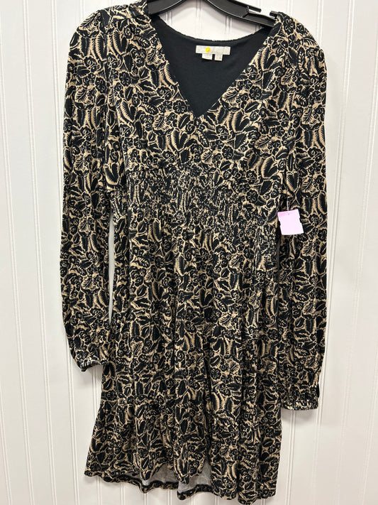 Dress Casual Midi By Boden In Black & Tan, Size:8