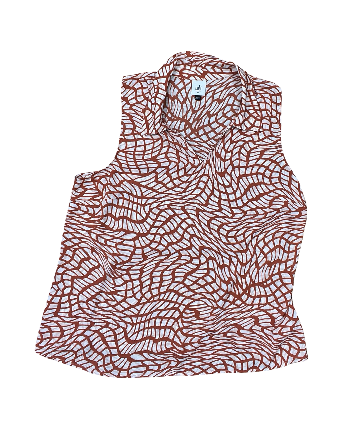 Top Sleeveless By Cabi In Orange, Size:Xl
