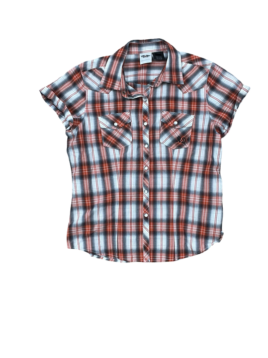 Blouse Ss By Harley Davidson In Black & Orange, Size:L