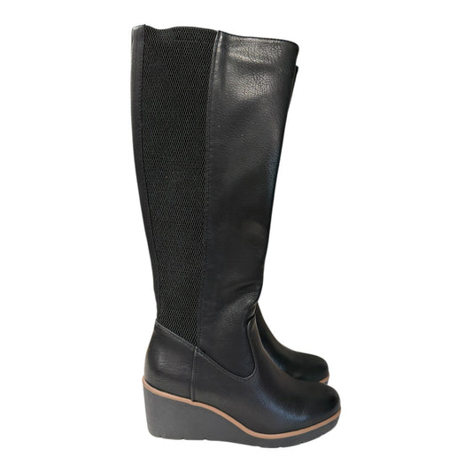 Boots Knee Flats By Cme In Black, Size:5.5