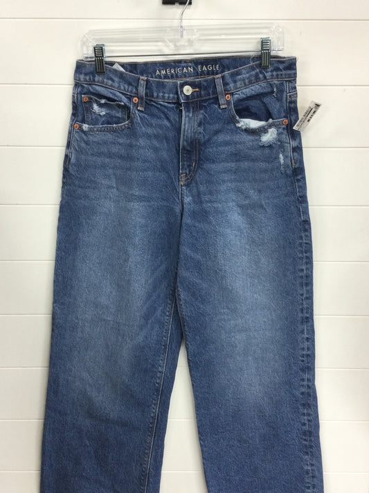 Jeans Straight By American Eagle In Blue Denim, Size:6