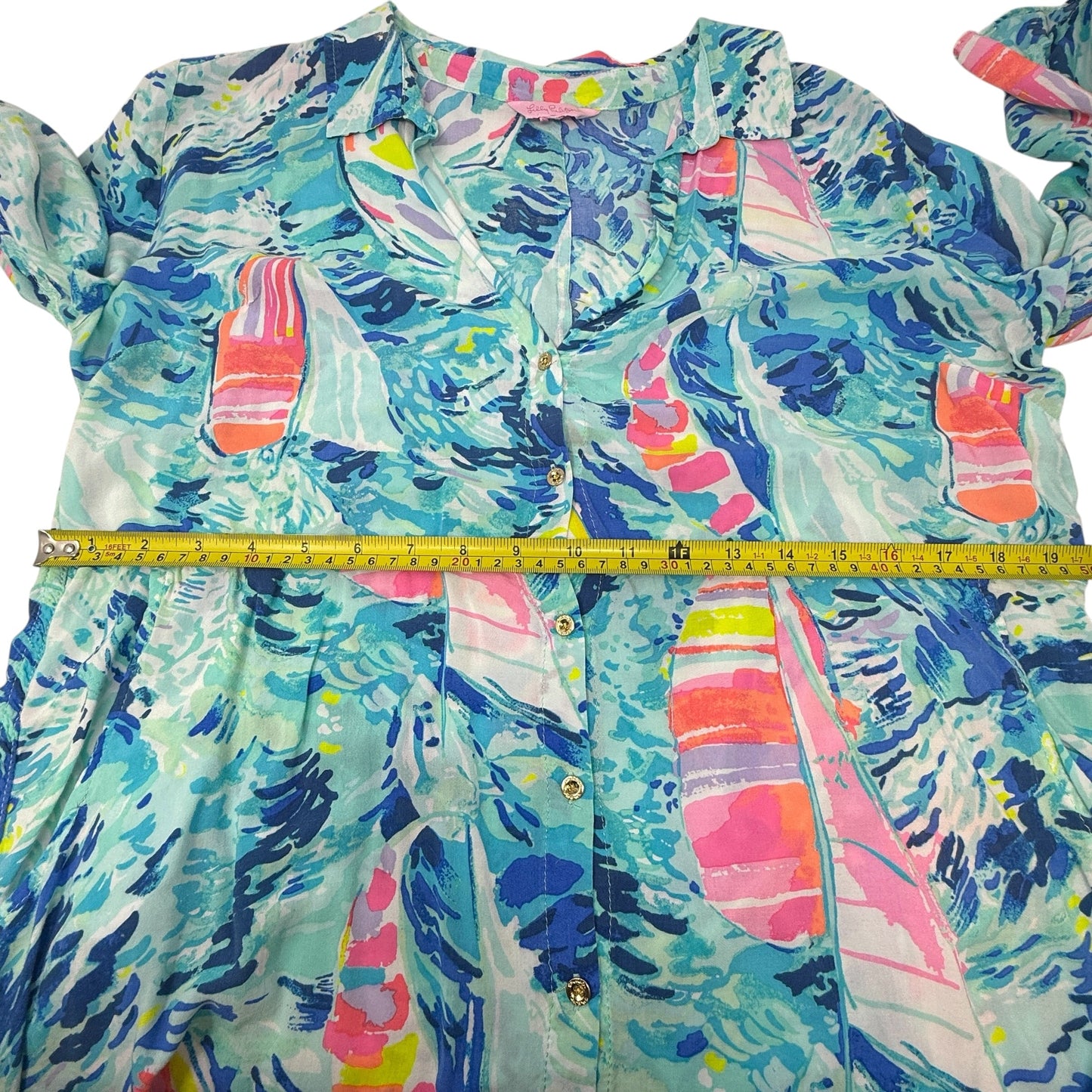 Emerald Beach Cover-Up Tunic Designer By Lilly Pulitzer In Nautical Print, Size: M/L ESTIMATED