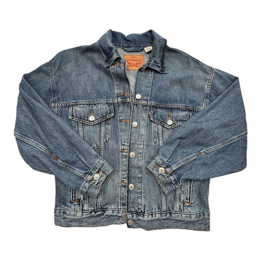 Jacket Denim By Levis In Blue Denim, Size:Xs