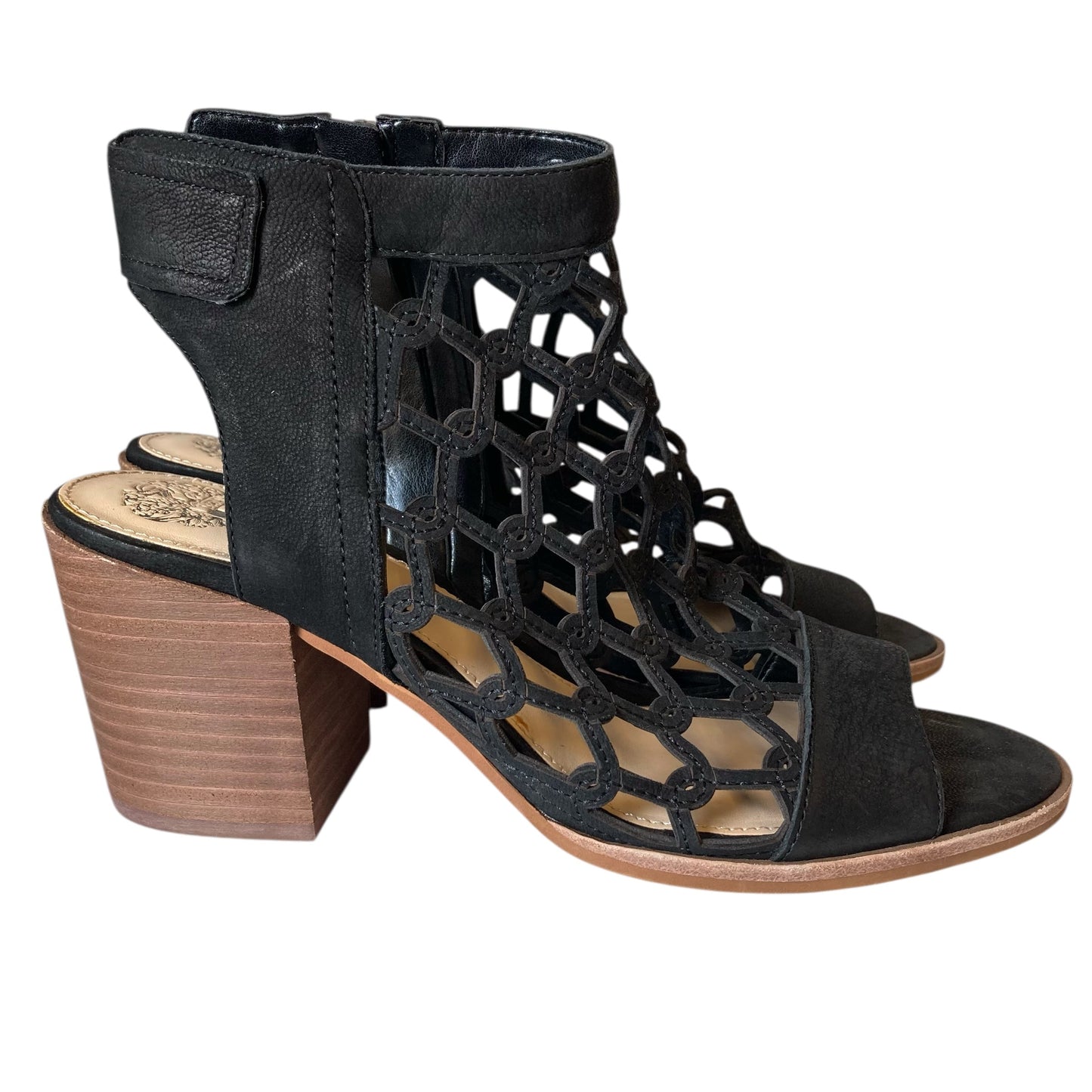 Sandals Heels Block By Vince Camuto In Tan, Size:8.5