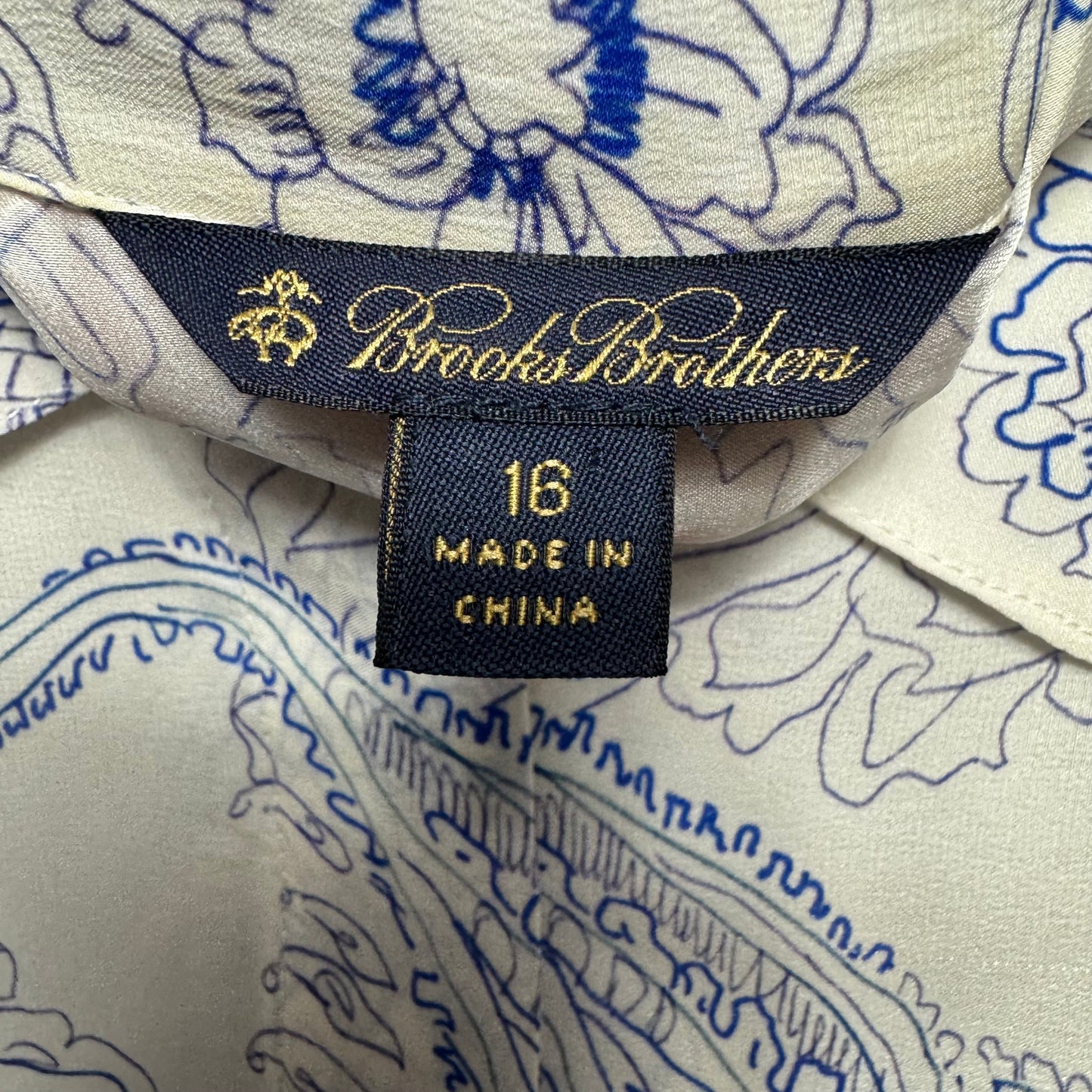 Top Long Sleeve By Brooks Brothers In Floral Print, Size: 16